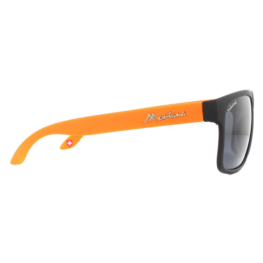 Montana Sunglasses MP37 D Black with Orange Rubbertouch Black Polarized