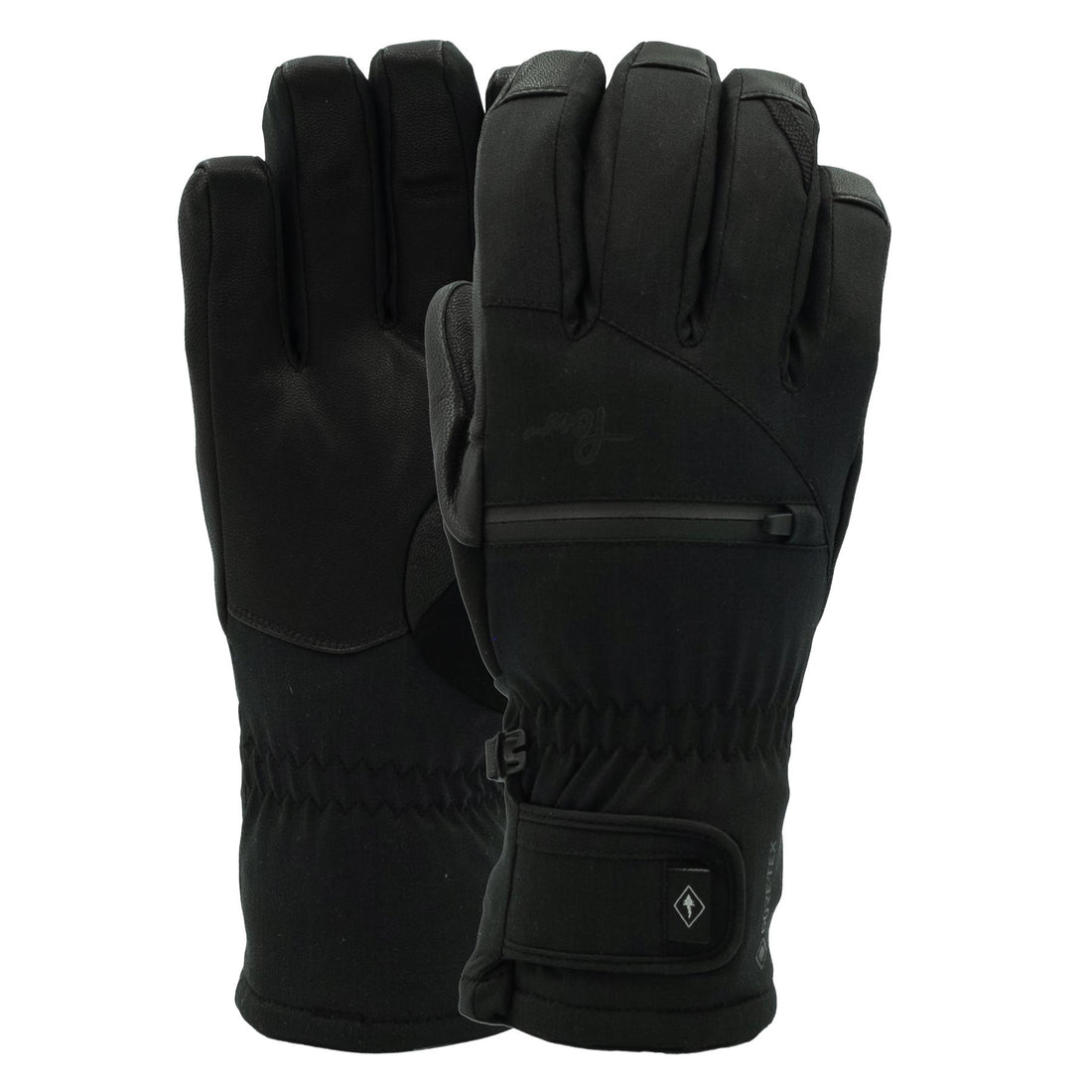 POW Black Cascadia GTX Womens Gore-Text Short Mitten Snow Glove - L