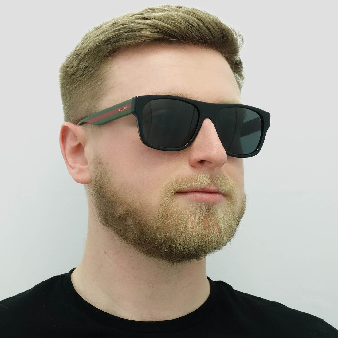 Gucci Sunglasses GG0341S 001 Black Green Red Grey – Discounted