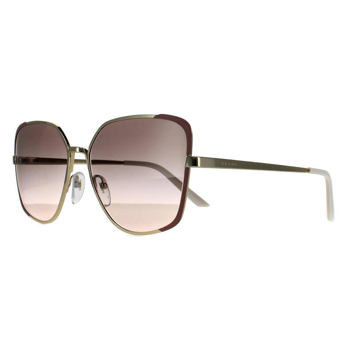 Prada Sunglasses PR60XS 07B4K0 Pale Gold and Matte Pink Pink Gradient Grey