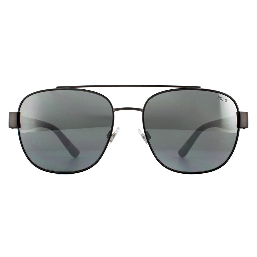 Polo Ralph Lauren PH3119 Sunglasses Matte Dark Gunmetal / Light Grey Mirror