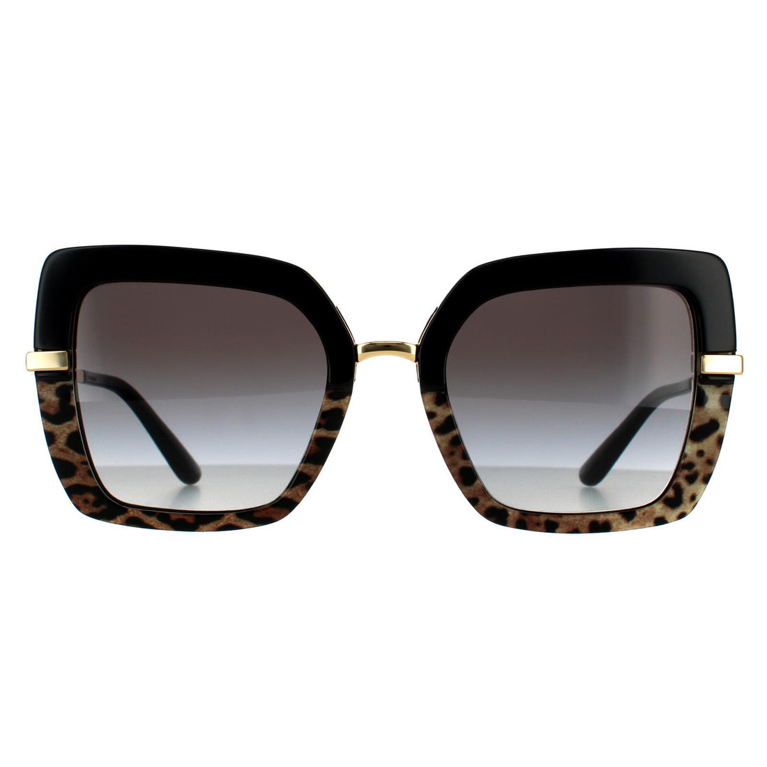Dolce & Gabbana Sunglasses DG4373 32448G Top Black on Print Leopard Black Grey Gradient