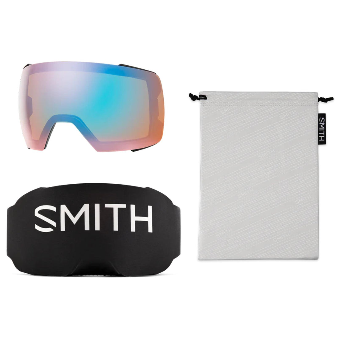 Smith Ski Goggles I/O Mag XL 0JX 4O Black ChromaPop Pro Photochromic Gold Mirror & CP Storm Blue Sensor Mirror