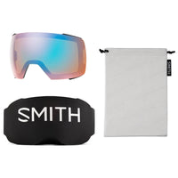 Smith Ski Goggles I/O Mag XL 0JX 4O Black ChromaPop Pro Photochromic Gold Mirror & CP Storm Blue Sensor Mirror
