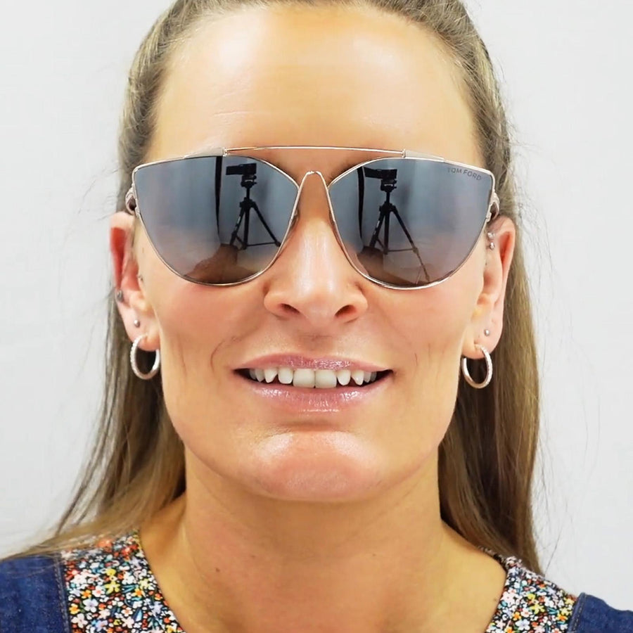 Tom Ford Sunglasses Jacquelyn 0563 28C Shiny Rose Gold Smoke Mirrored