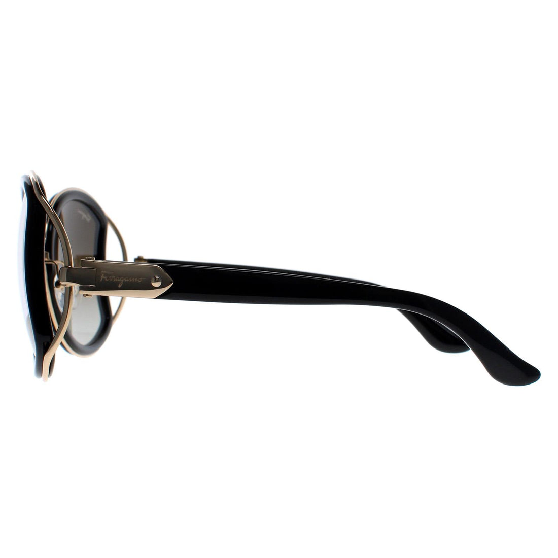 Salvatore Ferragamo Sunglasses SF719S 001 Black Gold Brown Gradient