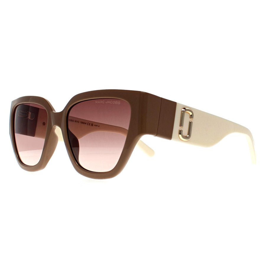 NWT Marc Jacobs MARC 724/S-010A HA Beige Brown Rectangle 54mm Sunglasses Marc Jacobs Sunglasses MARC 724/S 10A HA Beige White Brown  main image 3
