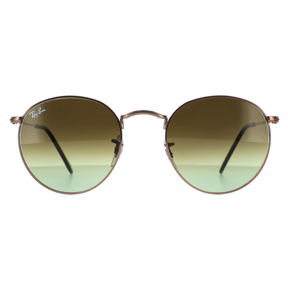 Ray-Ban Round Metal RB3447 Sunglasses Bronze Copper / Green Brown Gradient 50
