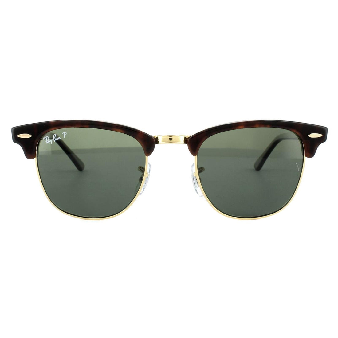 Rayban Sunglasses Clubmaster 3016 990/58 Red Havana Green Polarized Large 51mm