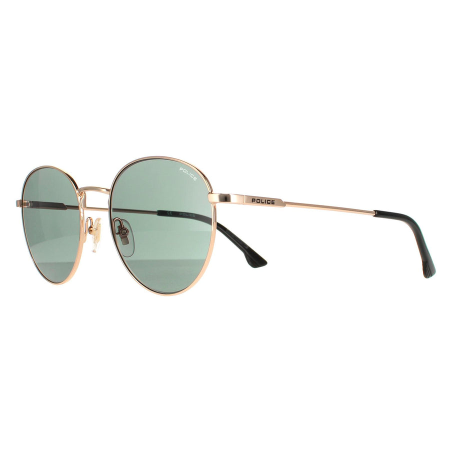 Police Sunglasses SPL971 Tuxedo 2 0300 Shiny Rose Gold Grey Green