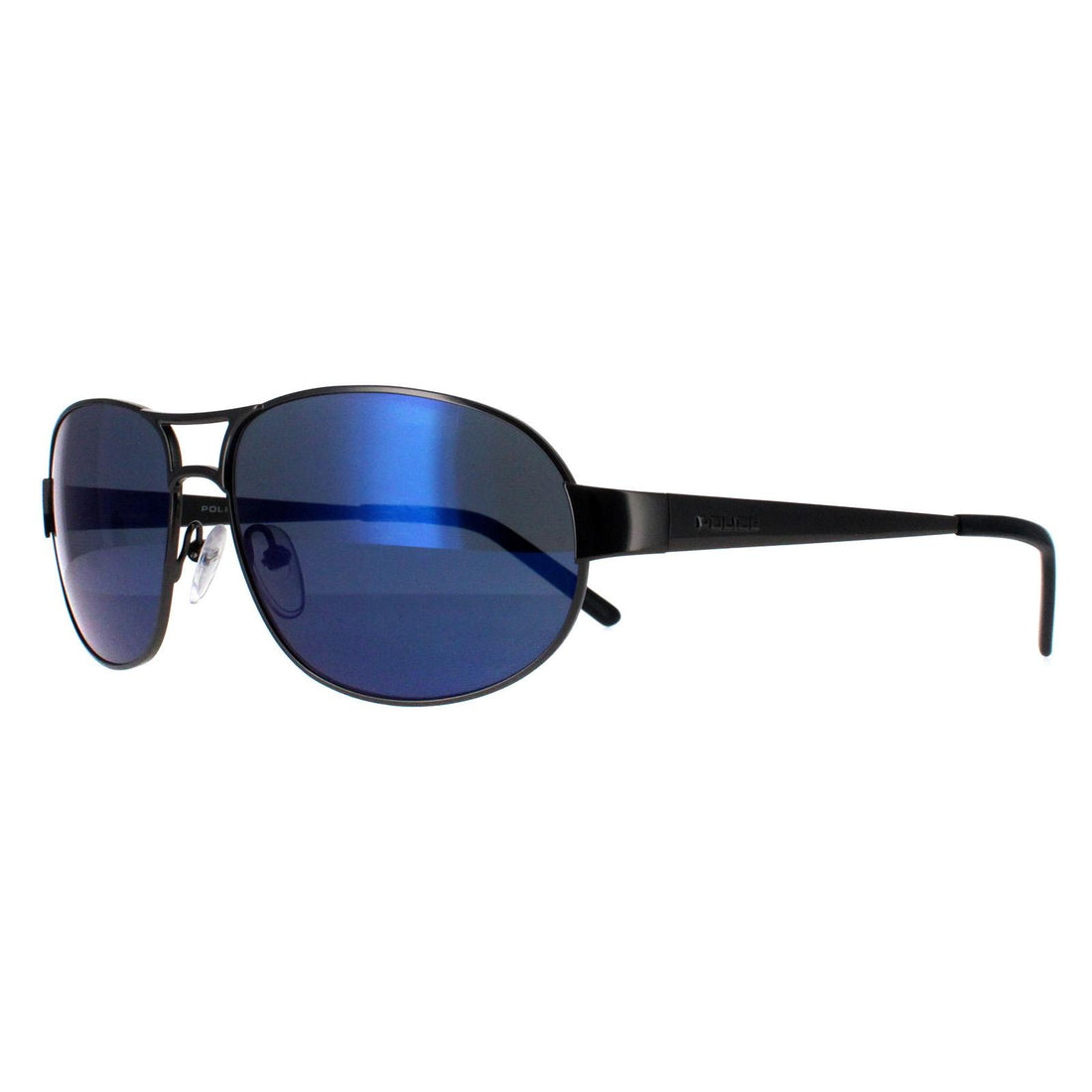 Police Sunglasses S8565 568B Gunmetal Blue Flash Mirror
