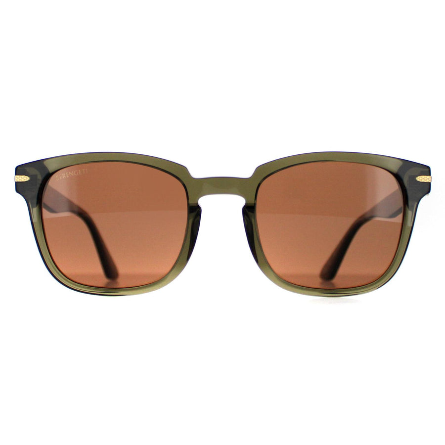 Serengeti Sunglasses Ethan SS575004 Shiny Crystal Dark Green Mineral Polarized Drivers