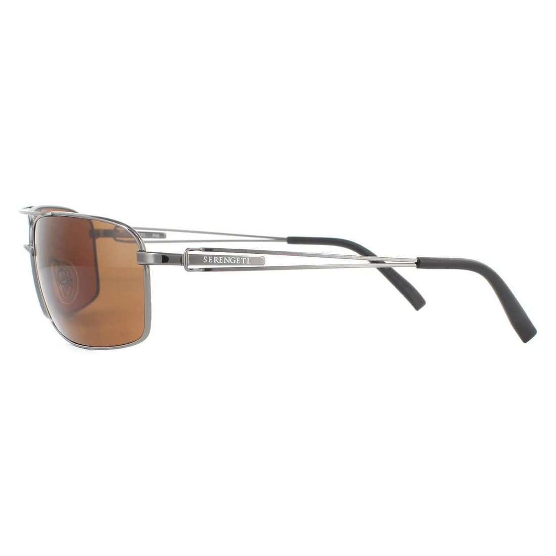 Serengeti Sunglasses Dante 7113 Shiny Gunmetal Mineral Polarized Drivers Brown