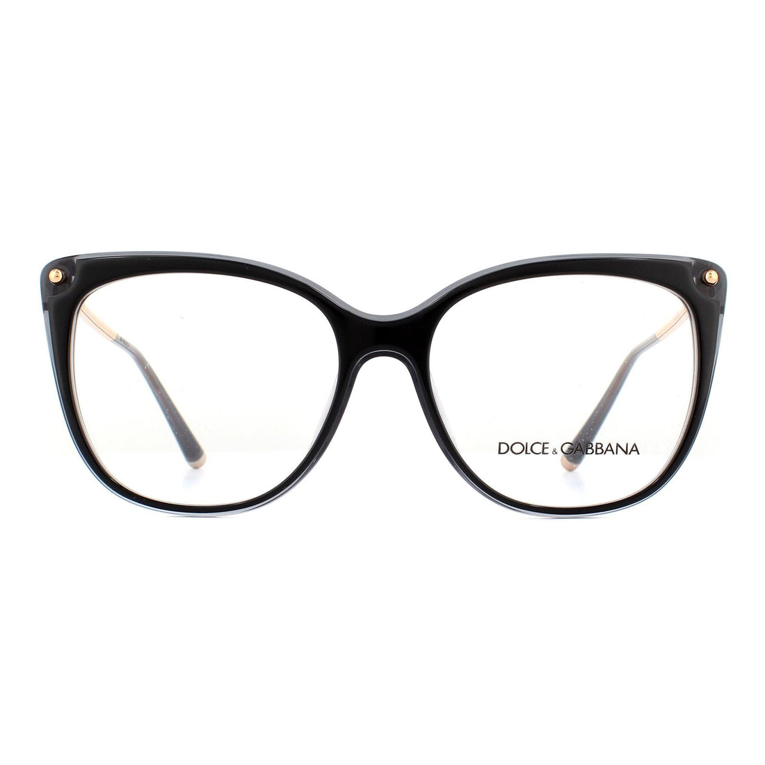 Dolce & Gabbana DG3294 Glasses Frames Top Black On Black Transparent