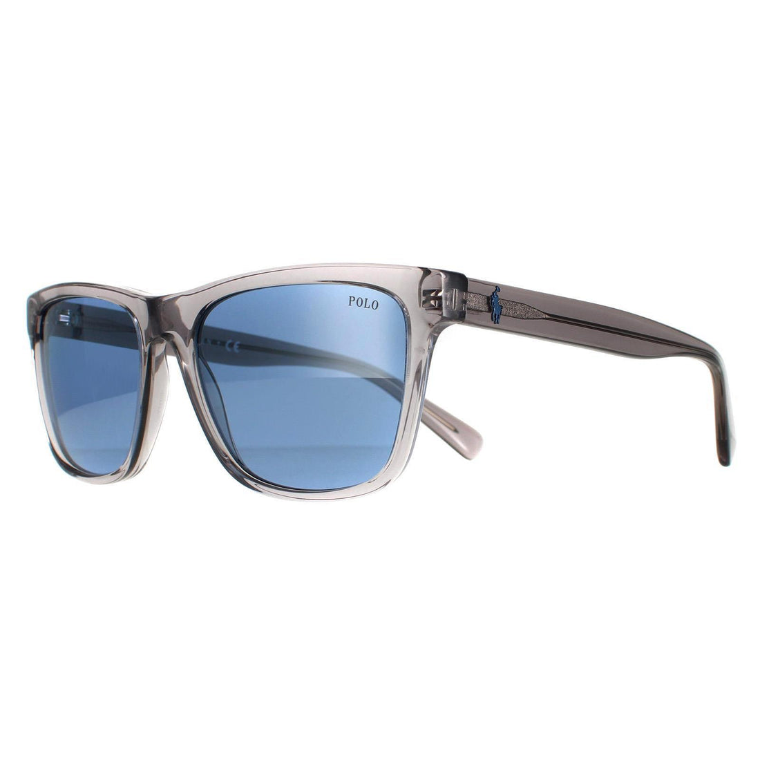 Polo Ralph Lauren Sunglasses PH4167 51111U Shiny Transparent Grey Light Blue Silver Mirror
