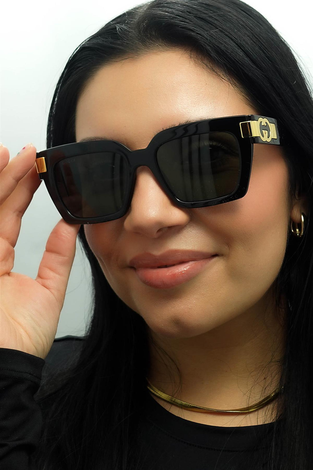 Gucci Sunglasses GG1689S 001 Black with Gold Grey