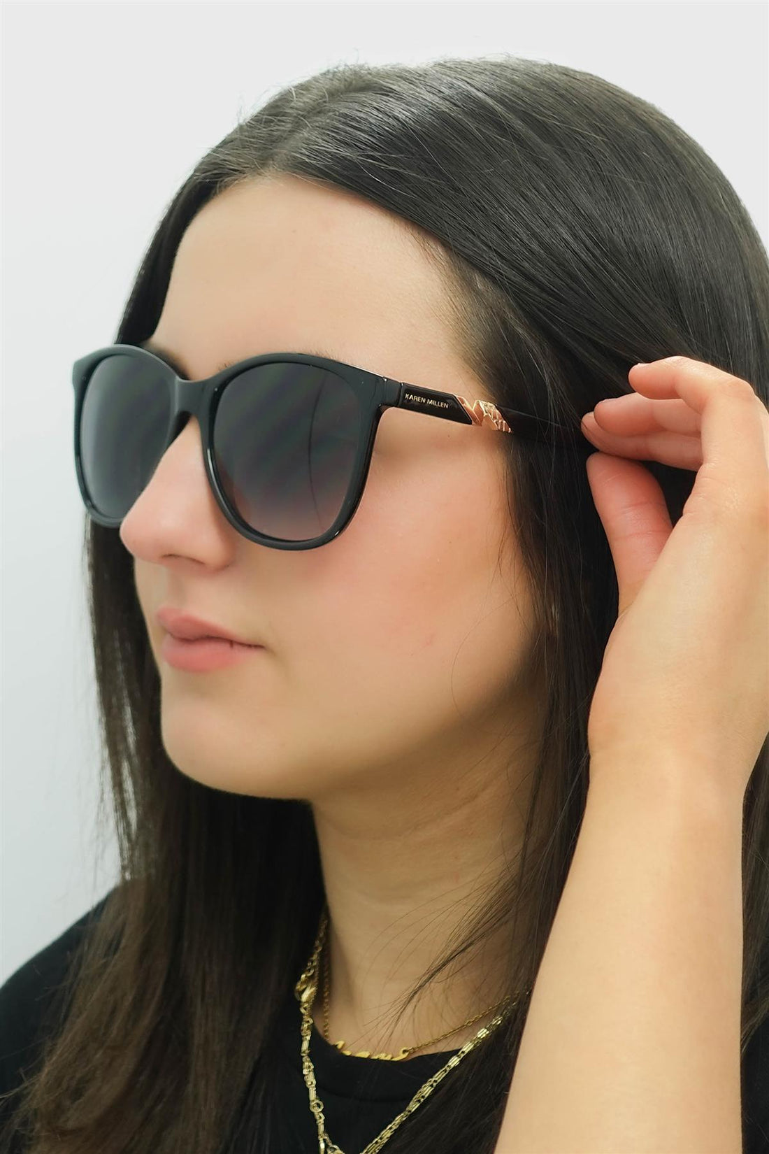Karen Millen Sunglasses KM5057 001 Black Grey