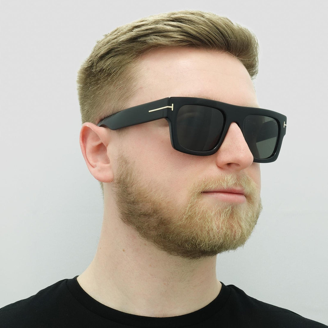 Tom Ford Sunglasses 0711 Fausto 01A Shiny Black Smoke Grey