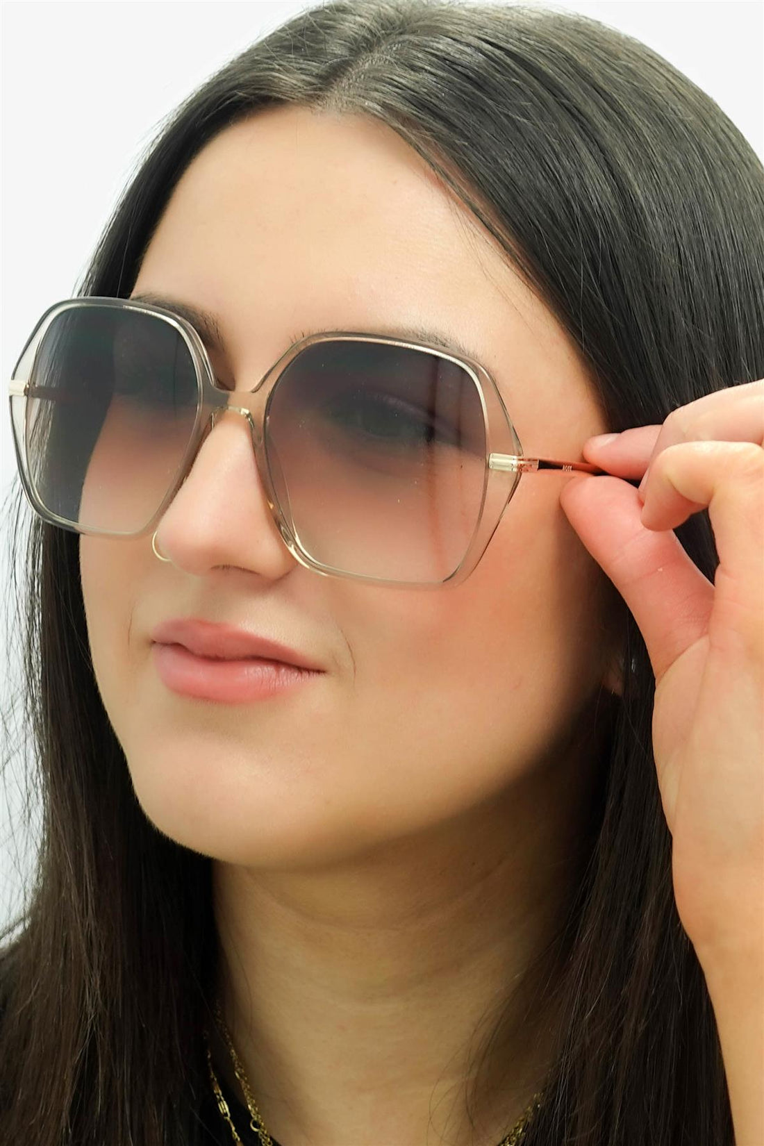 Hugo Boss Sunglasses BOSS 1660/S 84A PR Transparent Beige Gold Grey Brown Gradient