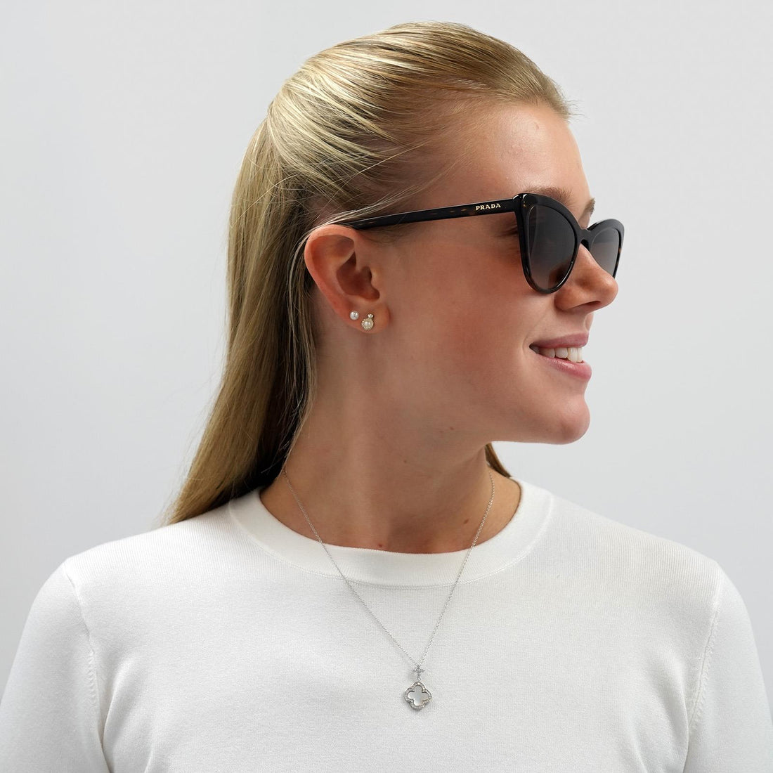 Prada Sunglasses PR16US 3890A7 Black Medium Havana Grey Gradient