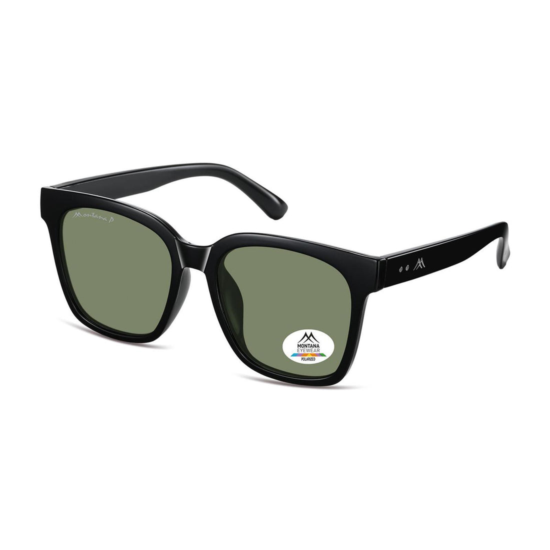 Montana Sunglasses MP72 A Shiny Black Green Polarized