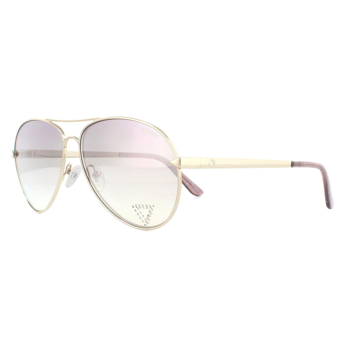Guess Sunglasses GU7616-S 32Z Gold Violet Mirror