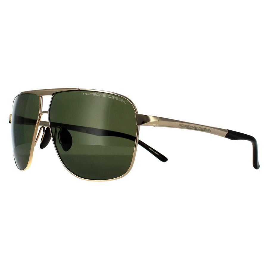 Porsche Design Sunglasses P8665 B Gold Green Grey Polarized