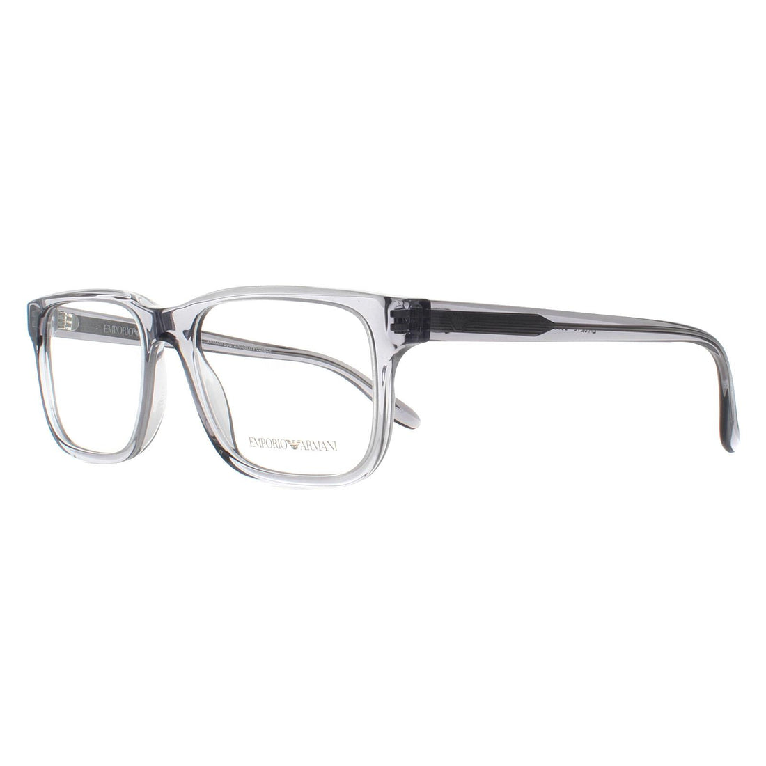 Emporio Armani Glasses Frames EA3218 5075 Shiny Transparent Grey Men