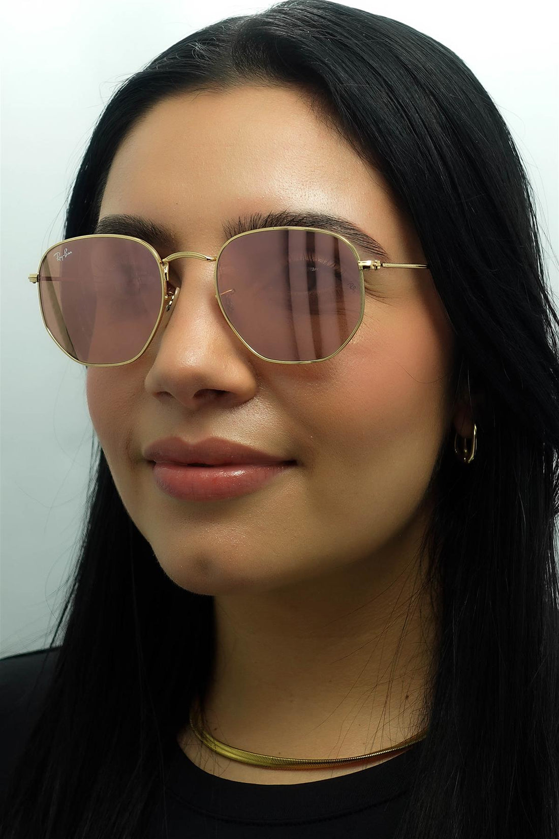 Ray-Ban Sunglasses RB3548N Hexagonal 001/Z2 Gold Copper Flash Mirror