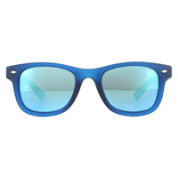 Polaroid Kids Sunglasses PLD 8009/N UJO JY Blue Transparent Blue Mirror Polarized