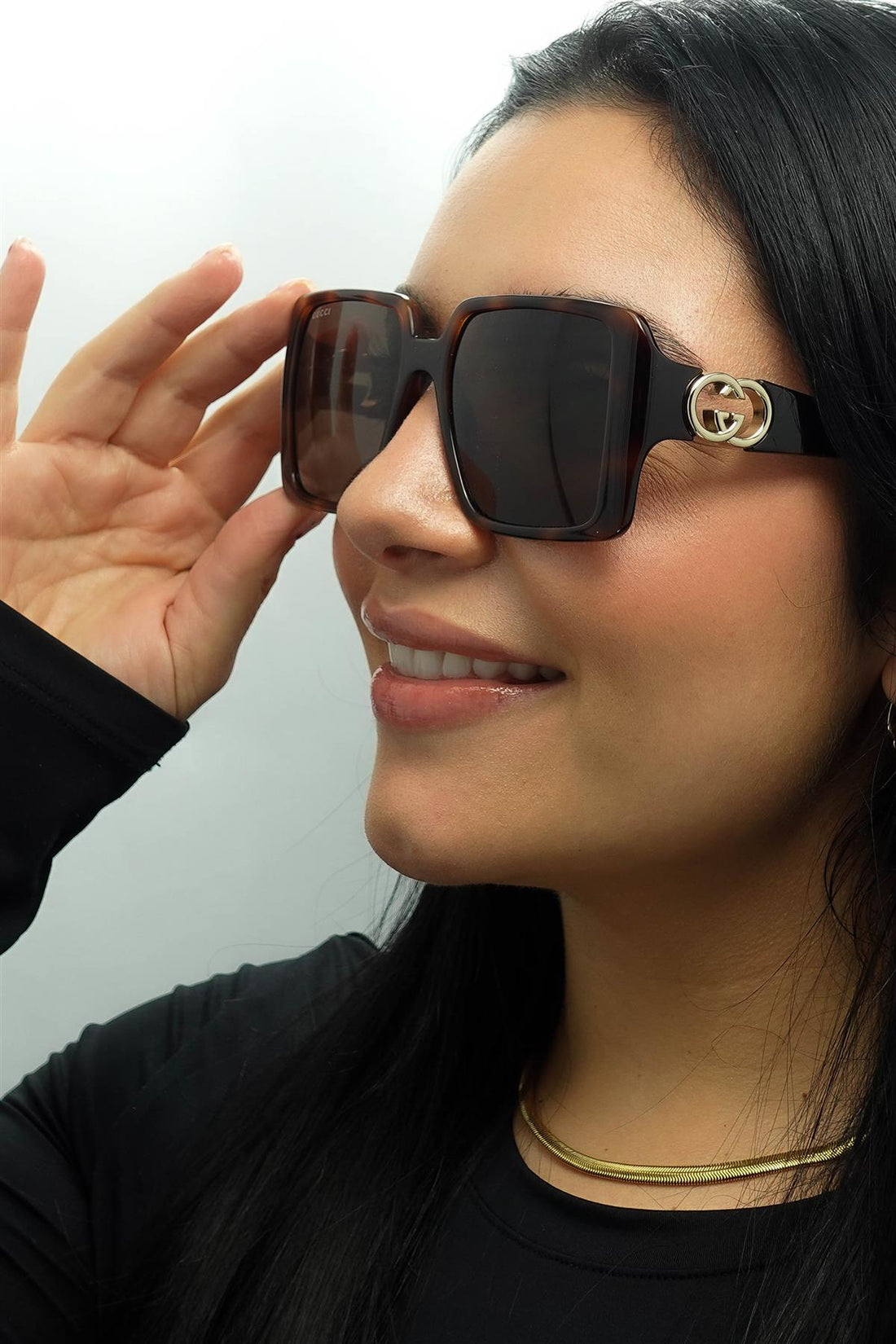 Gucci Sunglasses GG1692S 002 Dark Havana with Gold Dark Brown