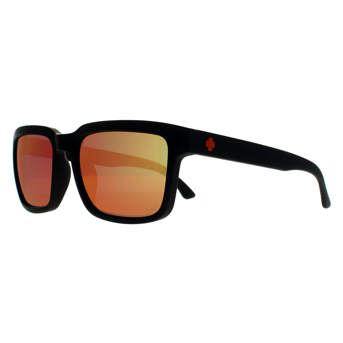 Spy Sunglasses Helm2 1800000000002 Matte Black HD Plus Grey Green w Orange Spectra Mirror