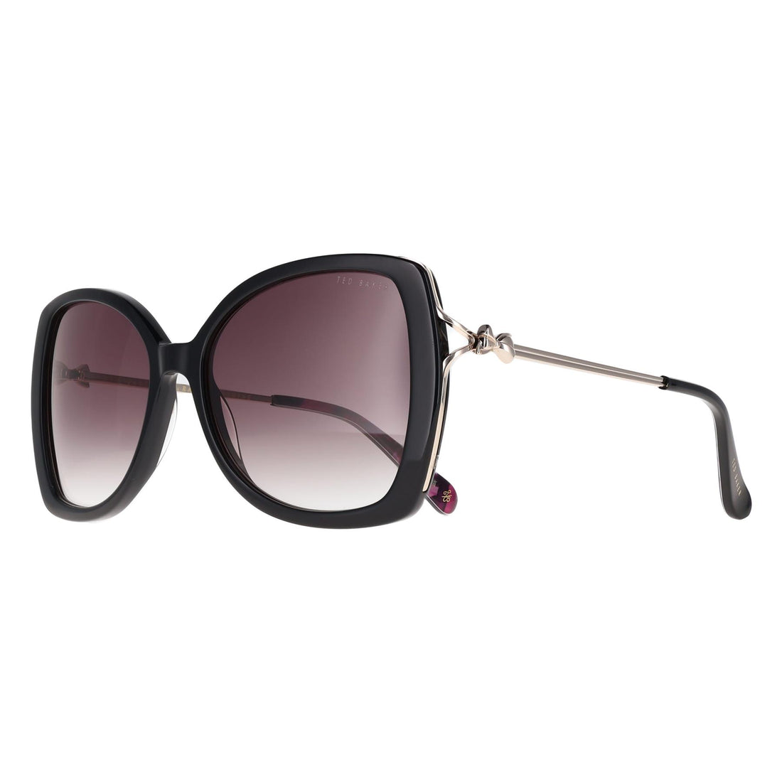 Ted Baker Sunglasses TB1773 Vallie 001 Gloss Solid Black Dark Grey Gradient