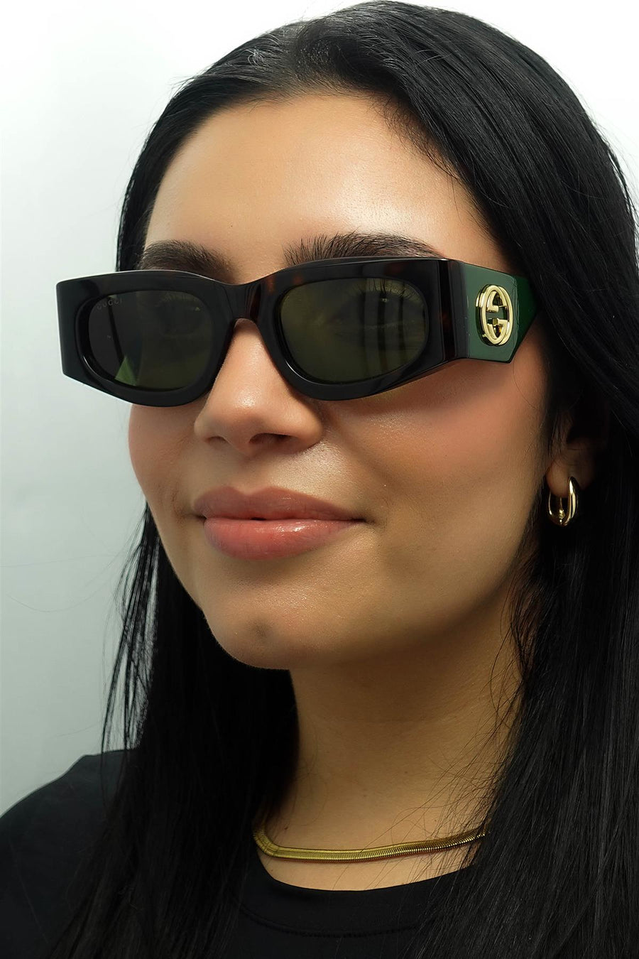 Gucci Sunglasses GG1664S 002 Havana with Green and Red Green  display picture 3