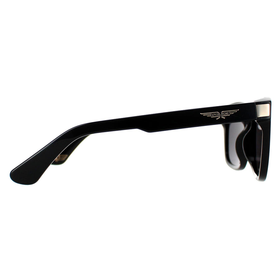 Police Sunglasses SPLE37M 700P Shiny Black Smoke Polarized