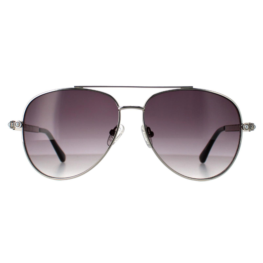 Guess Sunglasses GF0356 10B Shiny Light Nickeltin Smoke Gradient