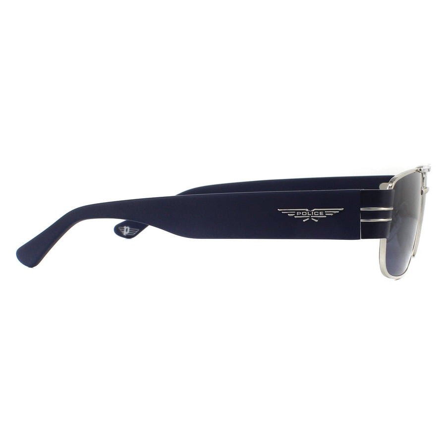 Police Sunglasses SPLA55 Origins 29 0E70 Shiny Palladium Blue