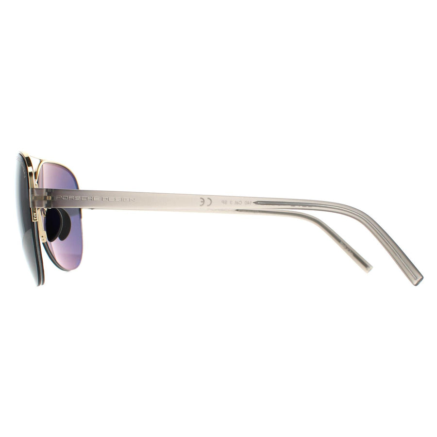 Porsche Design Sunglasses P8676 D Gold Grey Blue