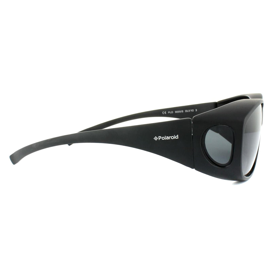 Polaroid Suncovers Fitover Sunglasses 9005/S DL5 Y2 Matte Black Grey Polarized