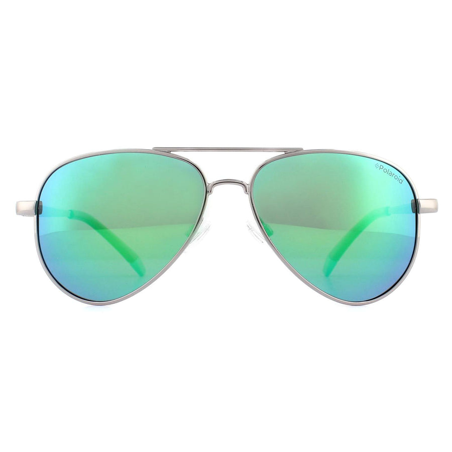 Polaroid Kids Sunglasses PLD 8015/N/NEW 6LB 5Z Ruthenium Grey Green Mirror Polarized