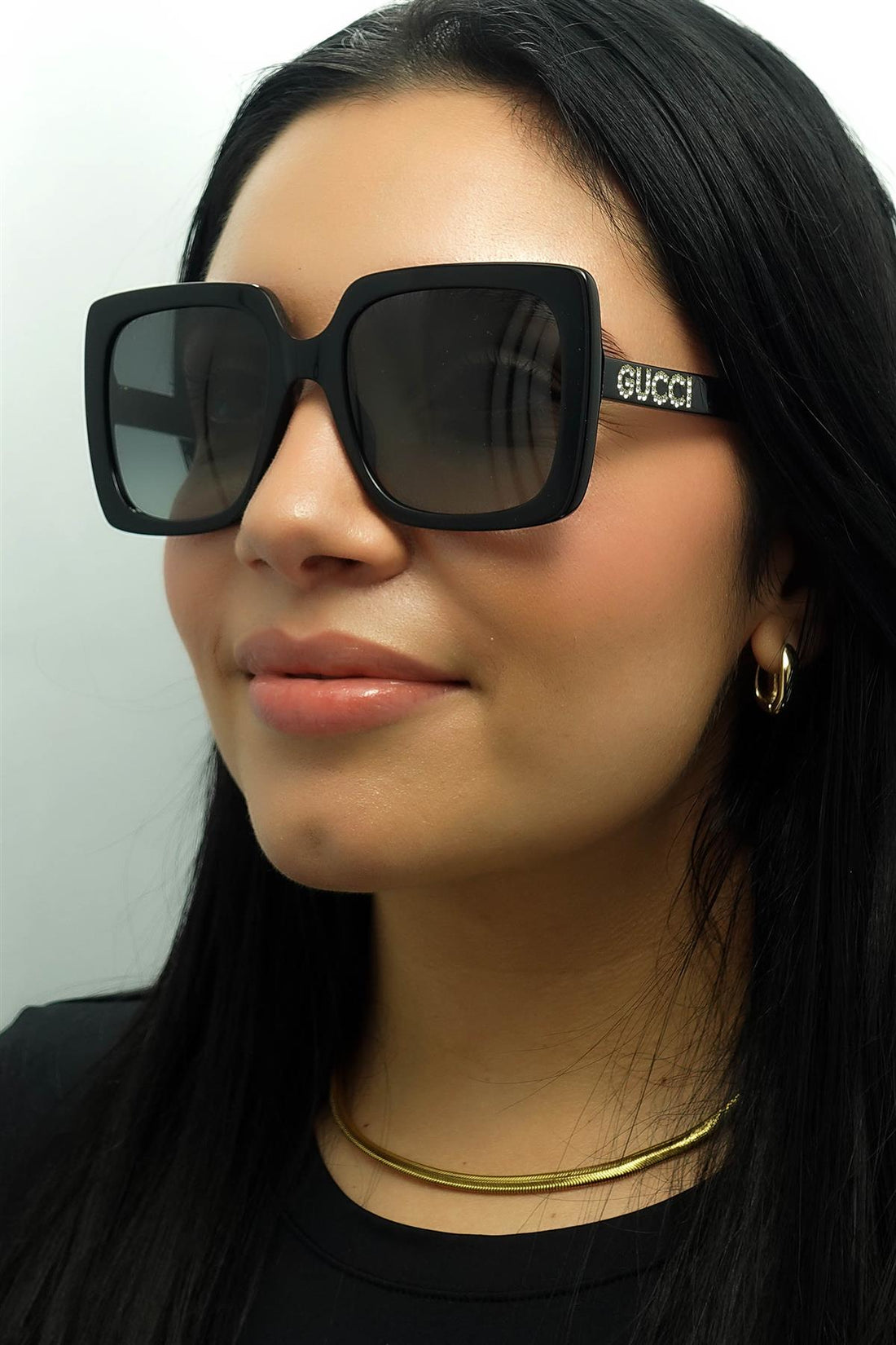 Gucci Sunglasses GG0418S 001 Black Grey Gradient