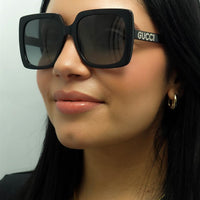 Gucci Sunglasses GG0418S 001 Black Grey Gradient