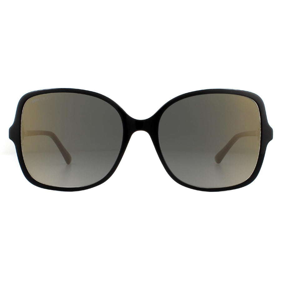 Jimmy Choo Sunglasses JUDY/S 807 FQ Black Transparent Grey Gradient Gold Mirror