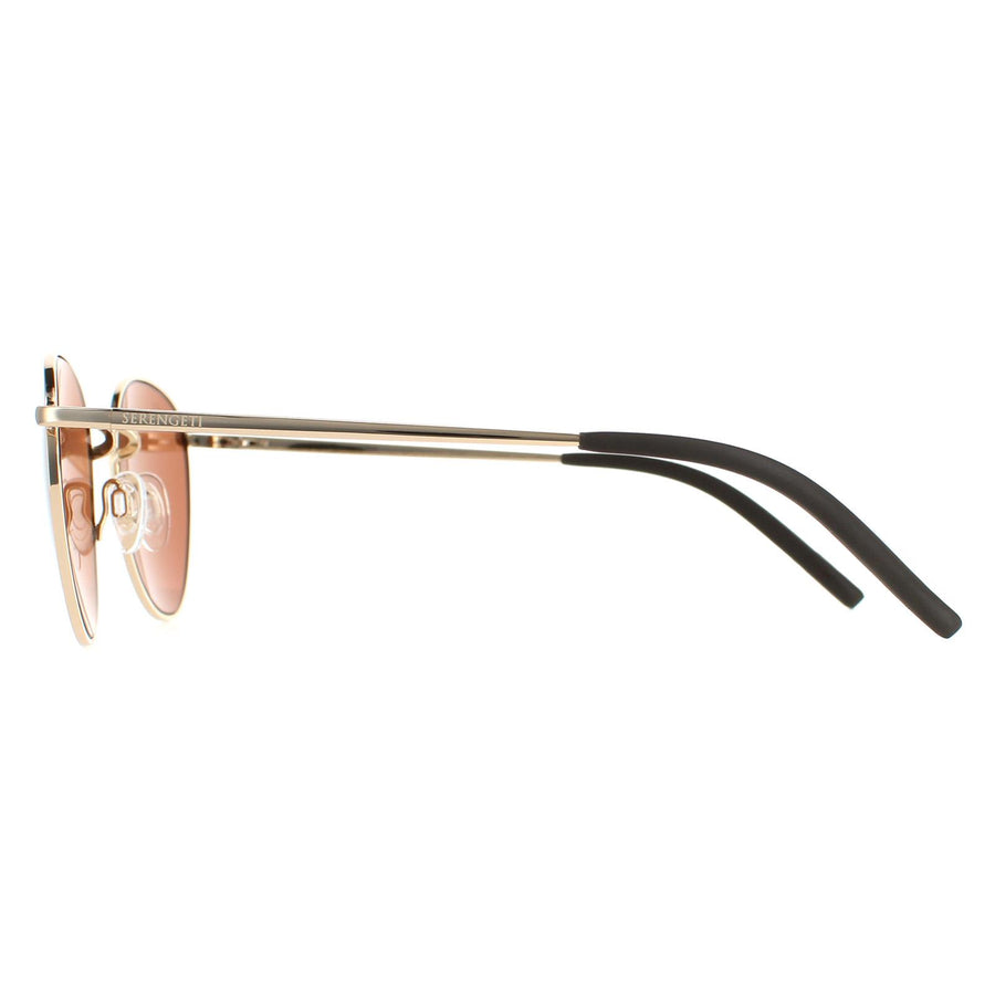 Serengeti Sunglasses Hamel SS520001 Shiny Rose Gold Mineral Polarized Drivers