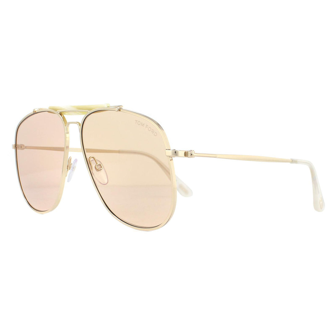 Tom Ford Sunglasses Connor FT0557 28Y Shiny Rose Gold Light Brown
