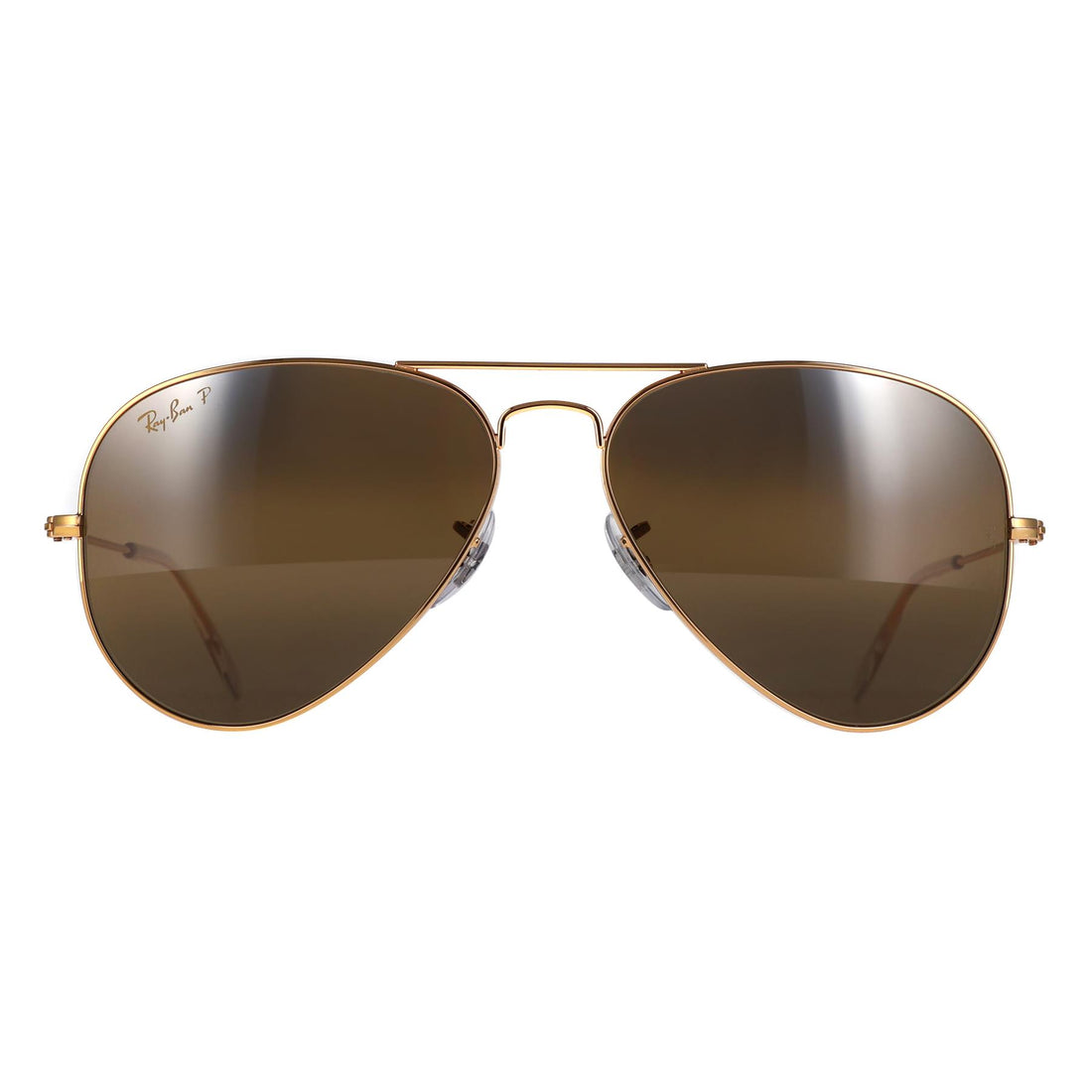 Ray-Ban Sunglasses Aviator RB3025 9196G5 Polished Gold Silver Brown Polarized
