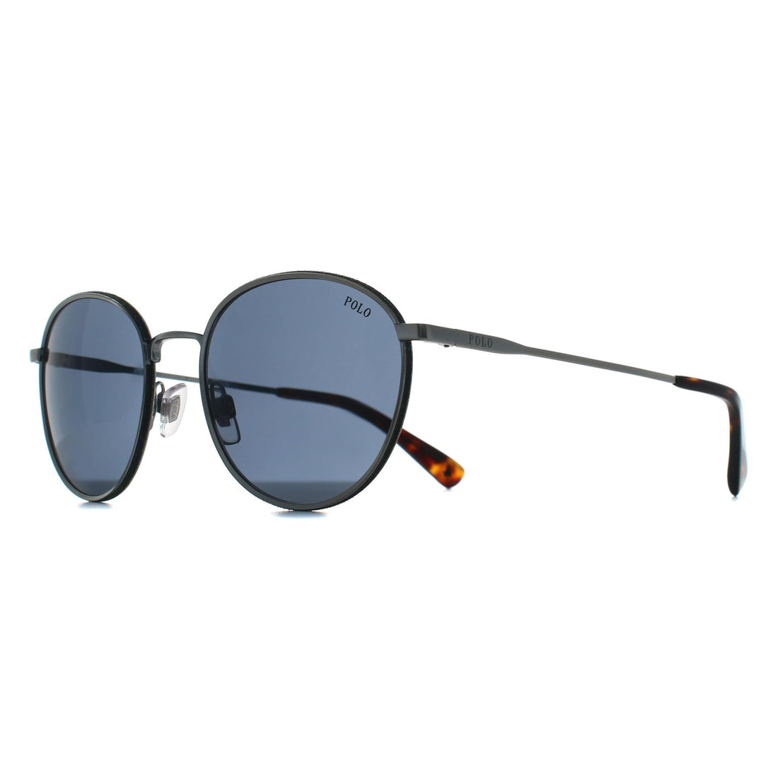 Polo Ralph Lauren Sunglasses PH3163 908887 Brushed Silver Dark Blue