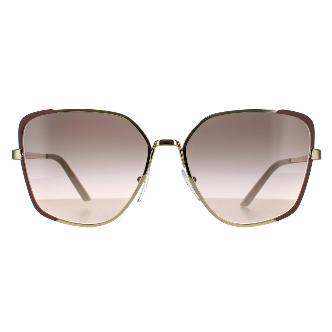Prada Sunglasses PR60XS 07B4K0 Pale Gold and Matte Pink Pink Gradient Grey