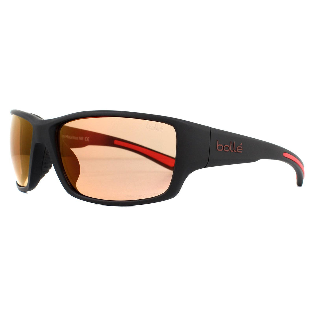 Bolle Sunglasses Kayman 12572 Matte Black Red Phantom Brown Red Cat