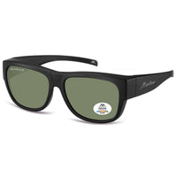 Montana Fit Over Glasses Sunglasses FO10 A Matte Black G-15 Green Polarized